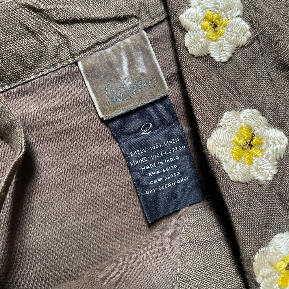 Anthropologie Dress Lithe Embroidered Floral Dress size 2 - Picture 7 of 12